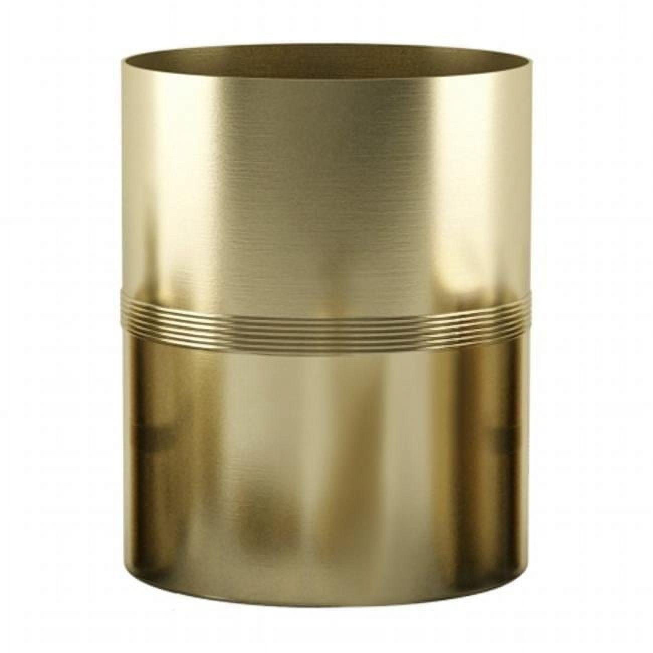 Decorative Bathroom Wastebasket - Nu Steel: Stainless Steel, 11" High, 6L Capacity, Metallic Gold