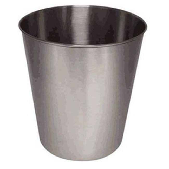 Brushed Silver Stainless Steel 9 Quart Waste Basket