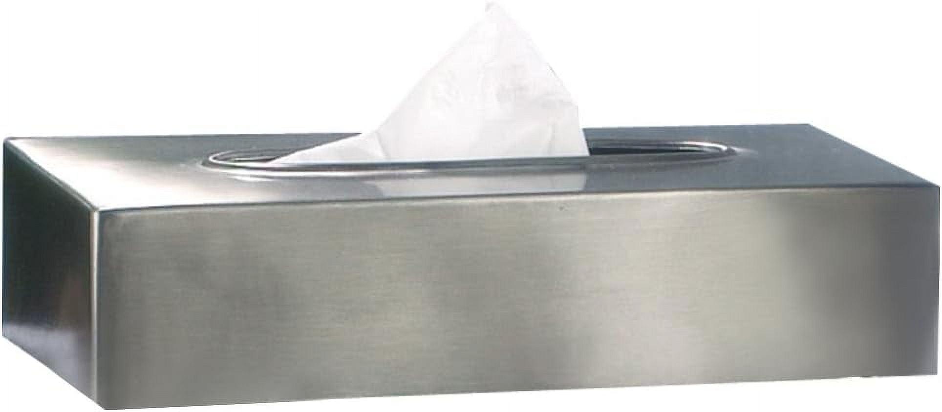 Brushed Stainless Steel Rectangular Tissue Box Cover