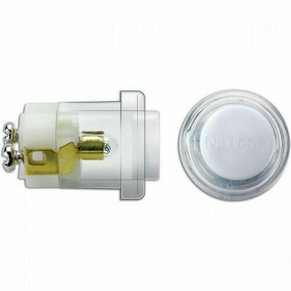 NuTone Round Lighted Pushbutton Doorbell Clear and White