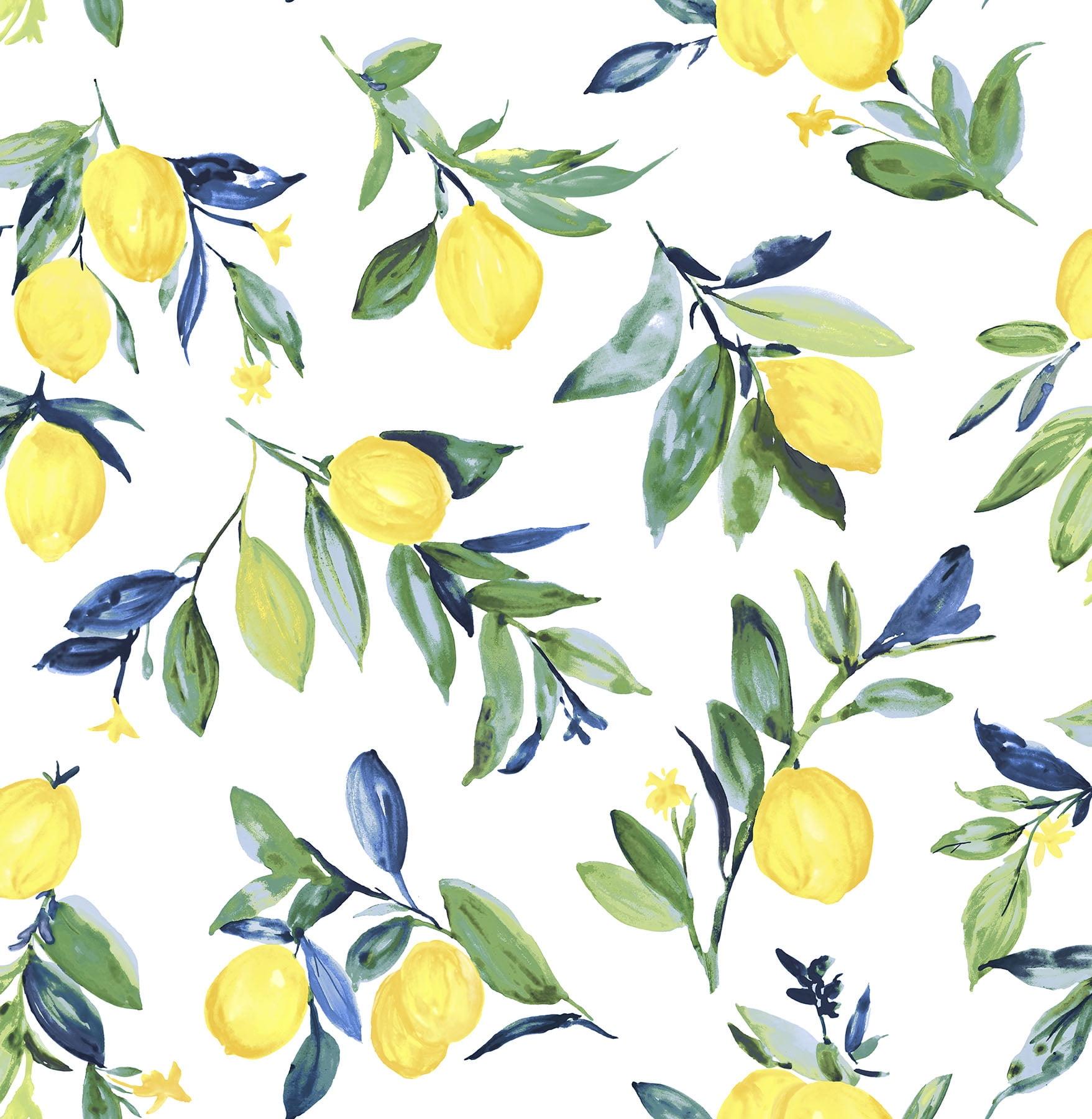 Lemon Drop Yellow and Green Vinyl Peel and Stick Wallpaper