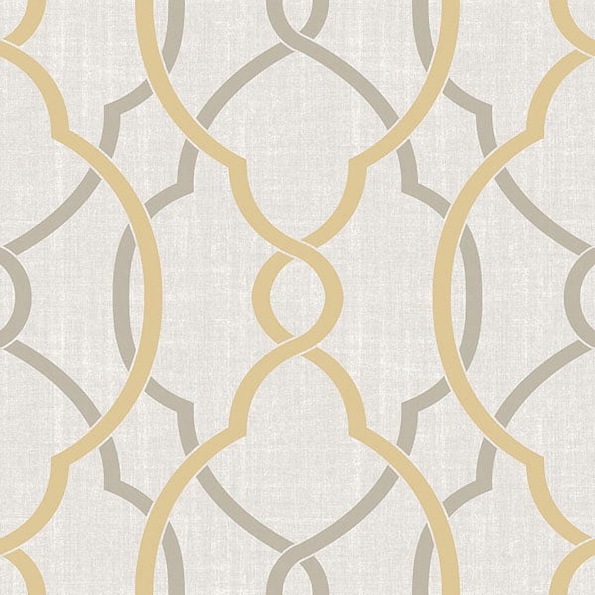 NuWallpaper Papel Tapiz de Vinilo Color Topo y Amarillo Sausalito, 216 X 20,5 Pulgadas, 30,75 Pies Cuadrados.