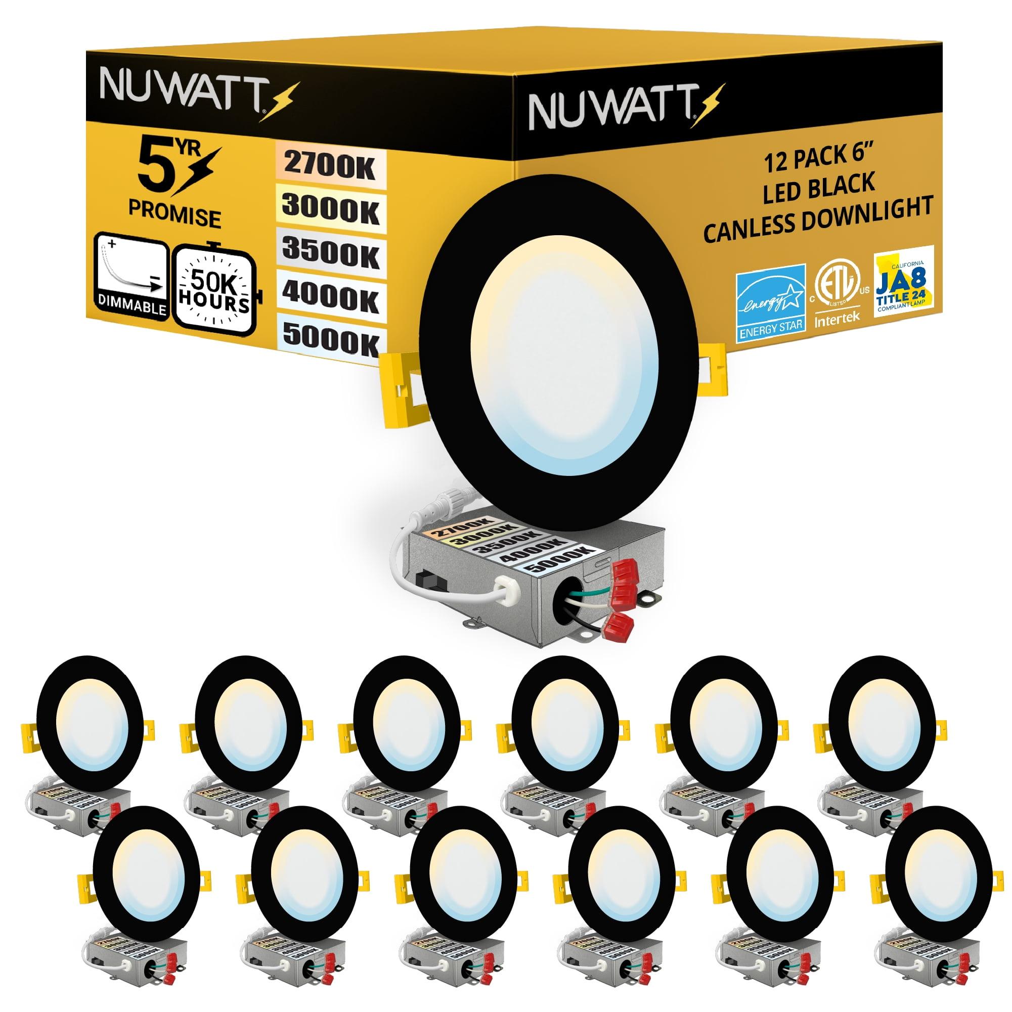 Panel Downlight 6'' Selectable Color Temperature Dimmable Air-Tight IC Rated LED Canless Recessed Lighting Kit