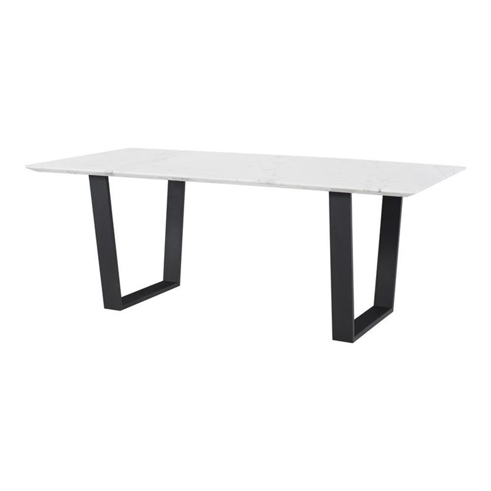 Catrine Marble Top Metal Base Dining Table