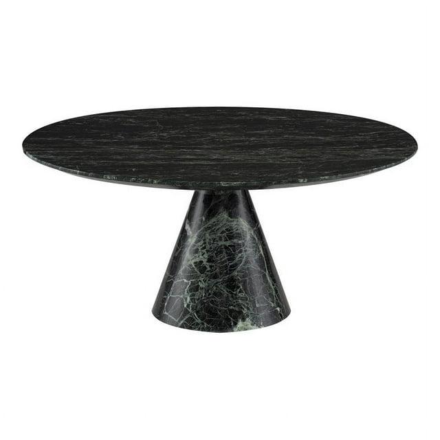 Nuevo Claudio 35.5" Marble Stone Coffee Table in Polished Green/Black