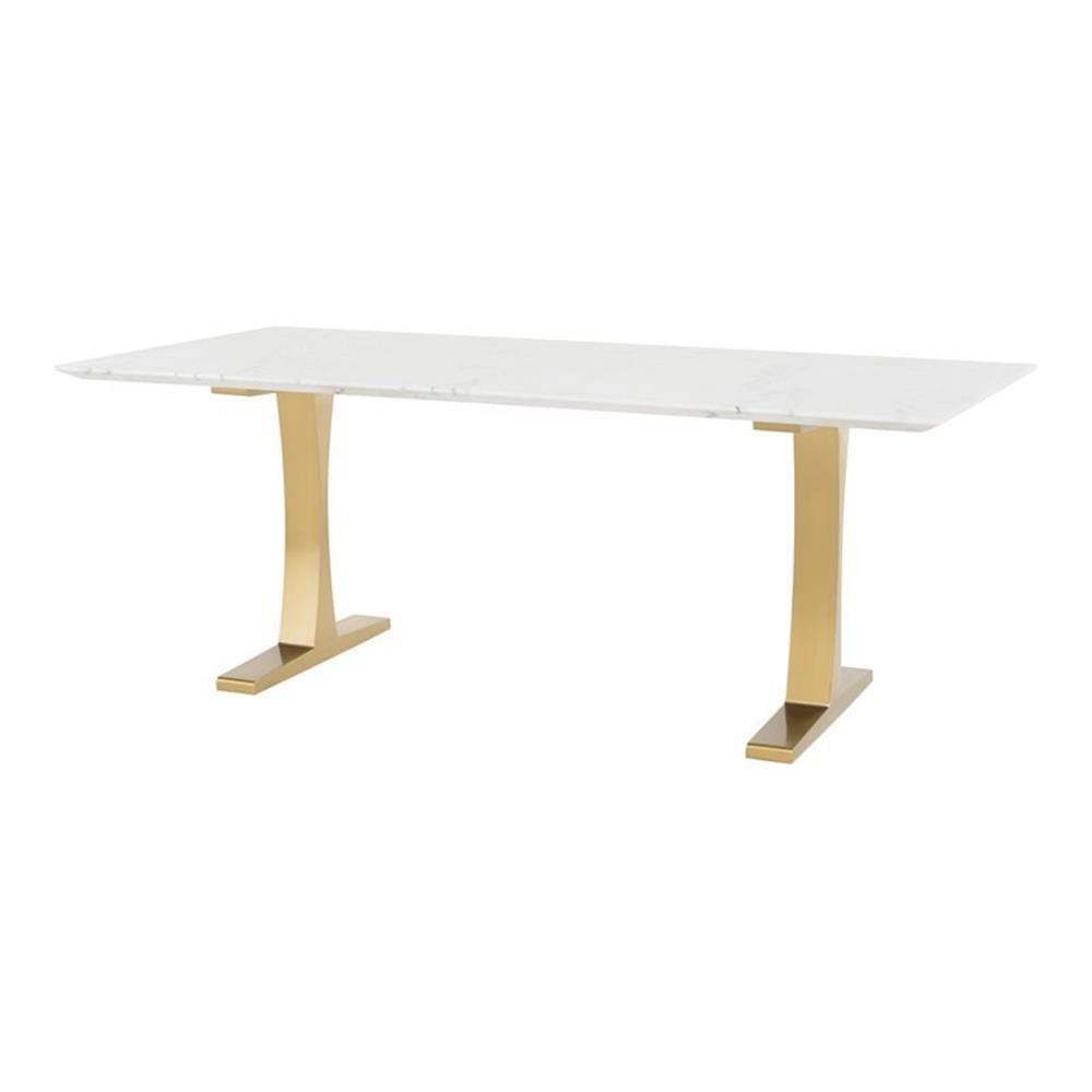 Toulouse Marble Top Metal Base Dining Table