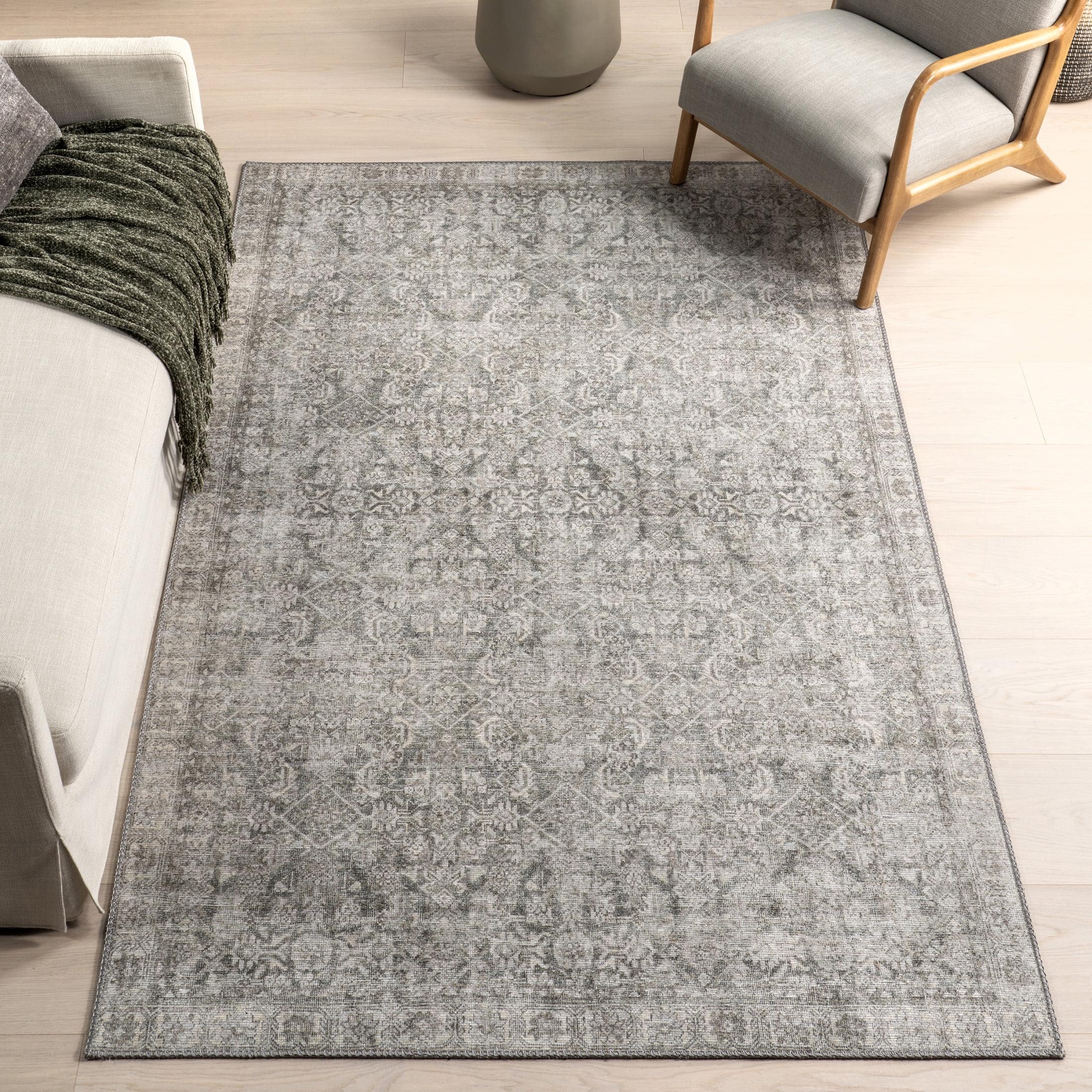 Nuloom Hillstone Collection Calianna Traditional Vintage Medallion Area Rug, 5' x 8', Beige
