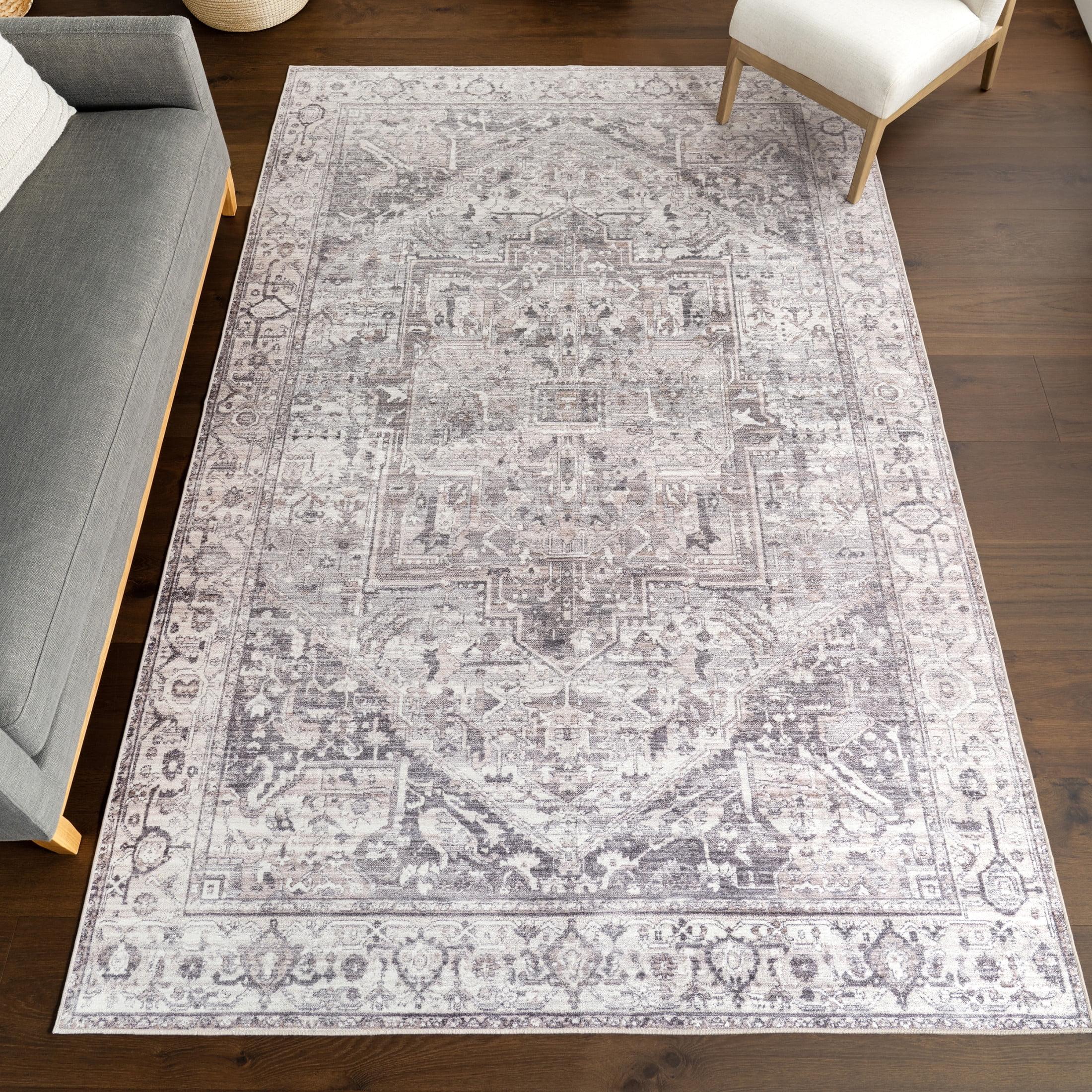 Nuloom Vita SplashGuard Vintage Medallion Machine Washable Area Rug, 2' x 3', Vita Grey