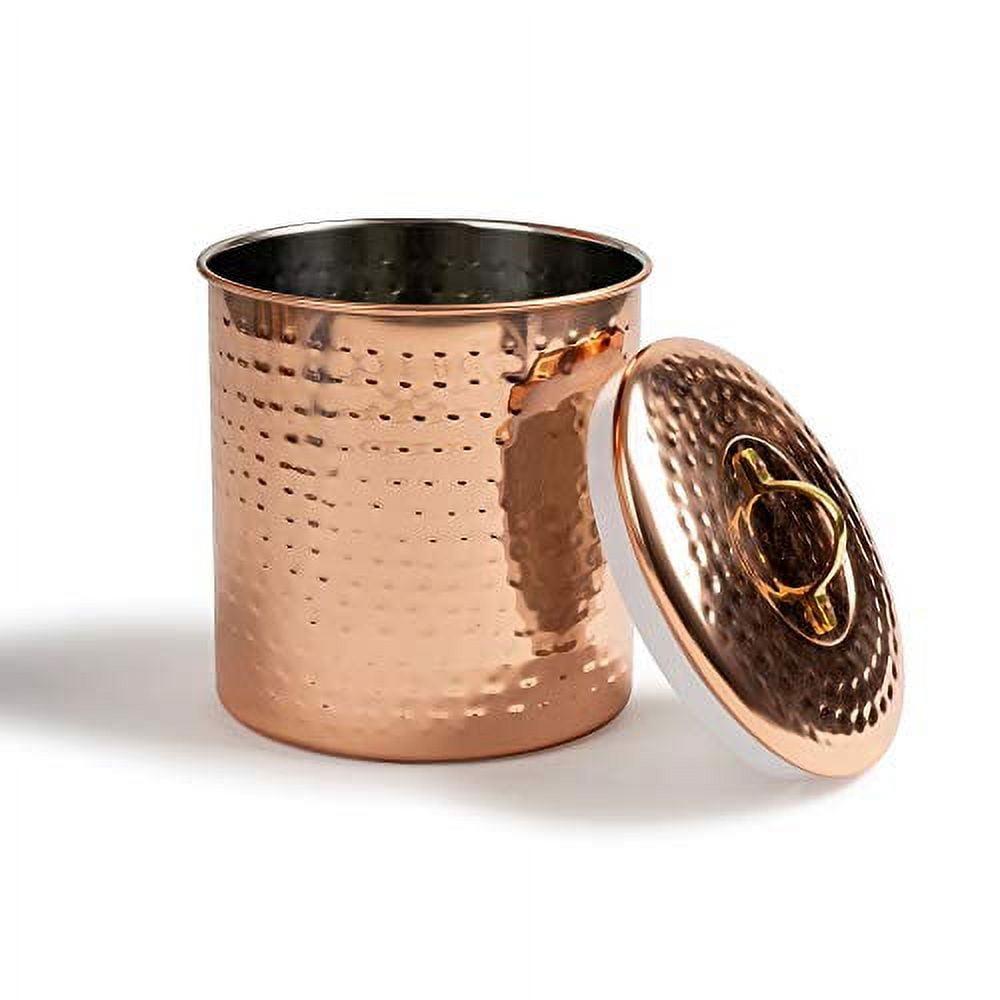 Hammered Copper 4 Quart Stainless Steel Canister with Lid