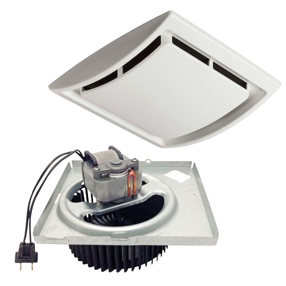 White 60 CFM Bathroom Exhaust Fan Upgrade Kit