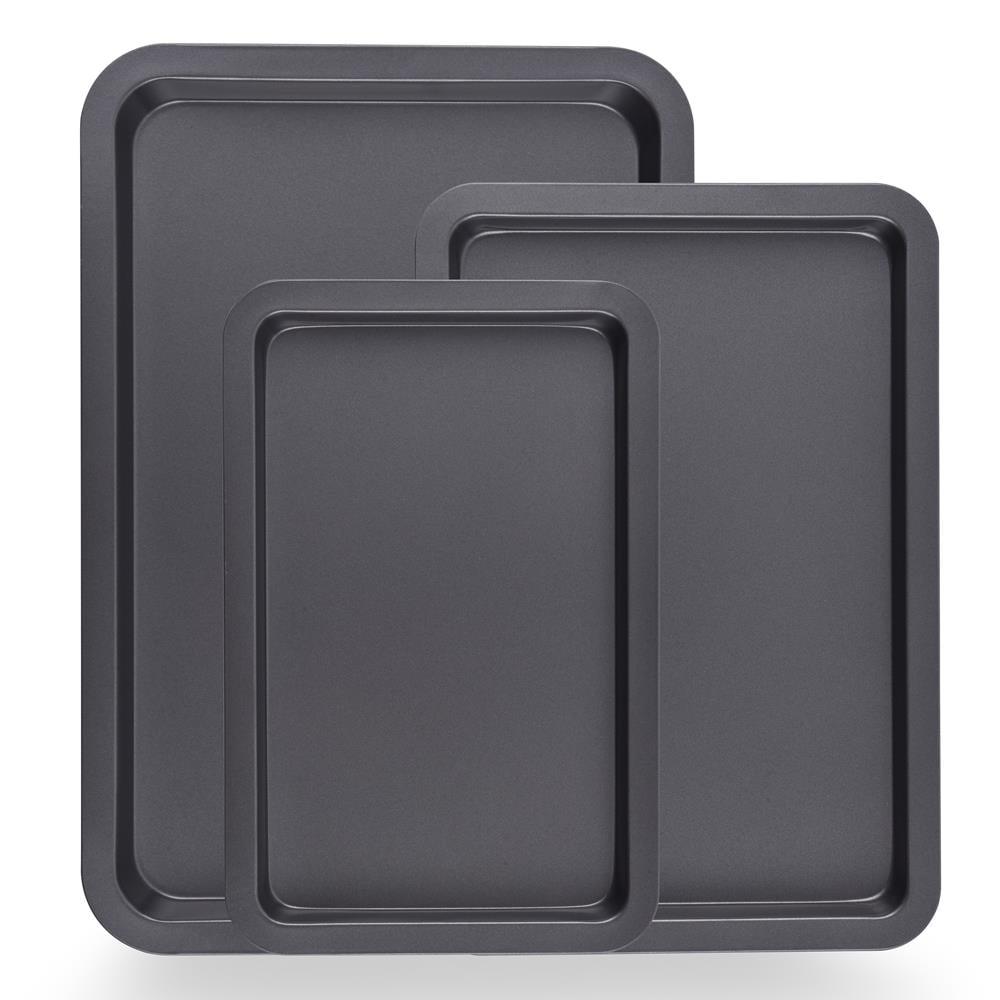 NutriChef 3-Pc Non-Stick Baking Trays, Cookie Sheet - One Size