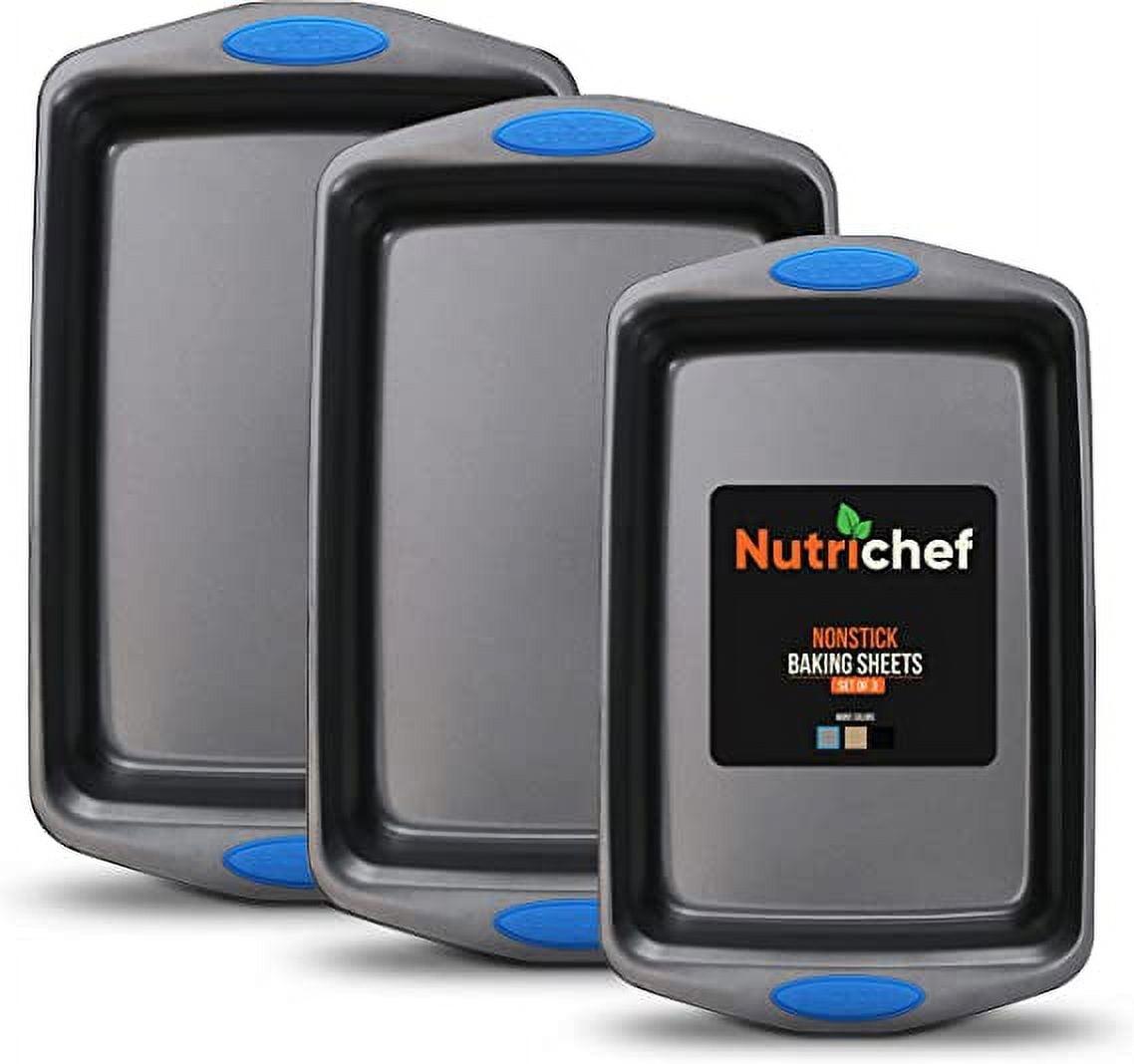 NutriChef 3 Piece Carbon Steel Deluxe Bakeware Set