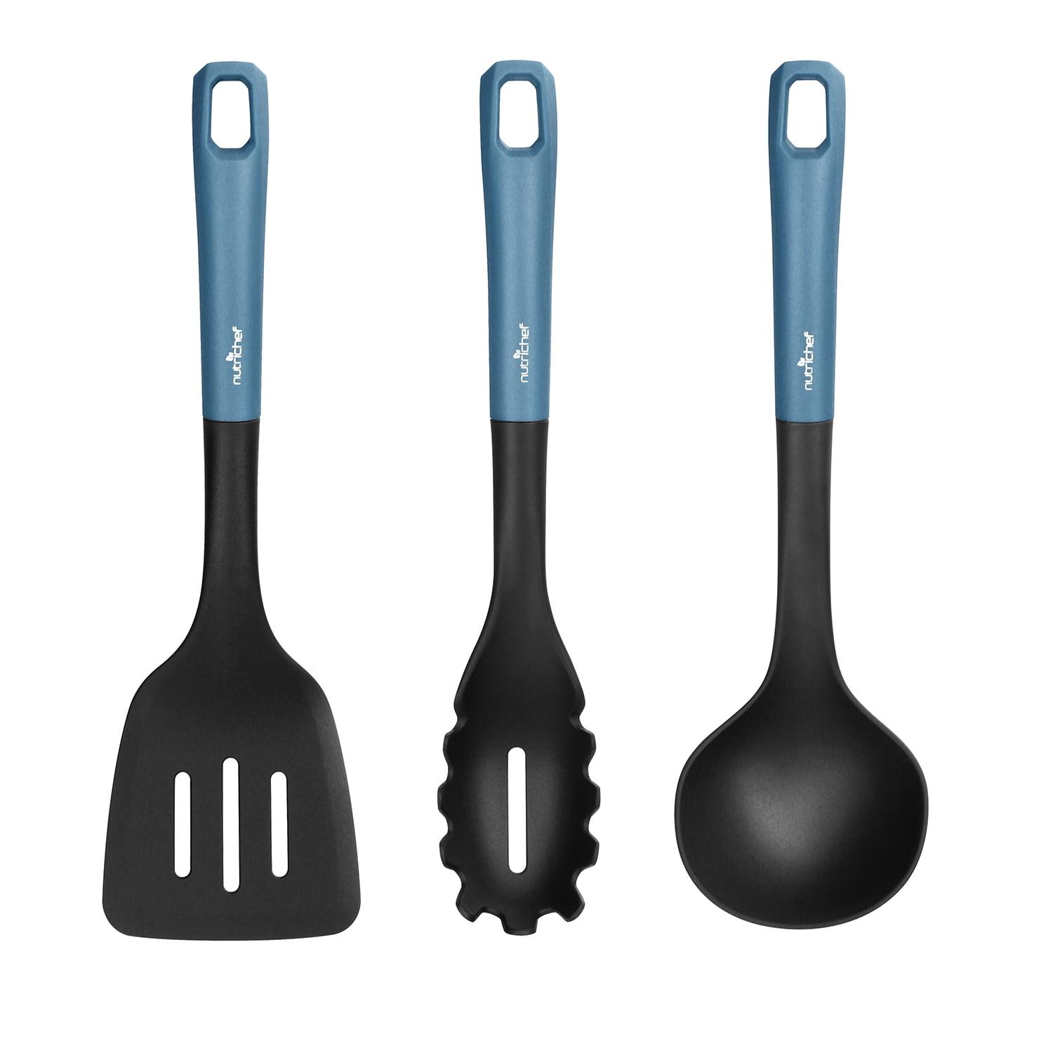 Medium Black and Blue Silicone Cooking Utensils Set