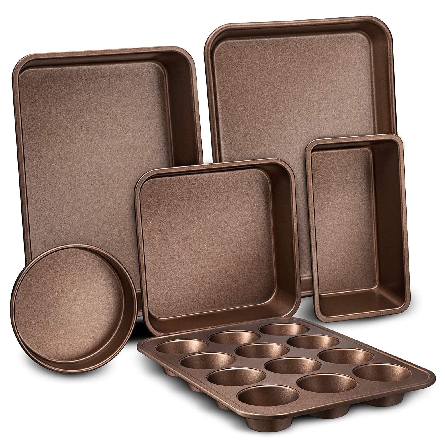 NutriChef 6-Piece Nonstick Gold Carbon Steel Bakeware Set