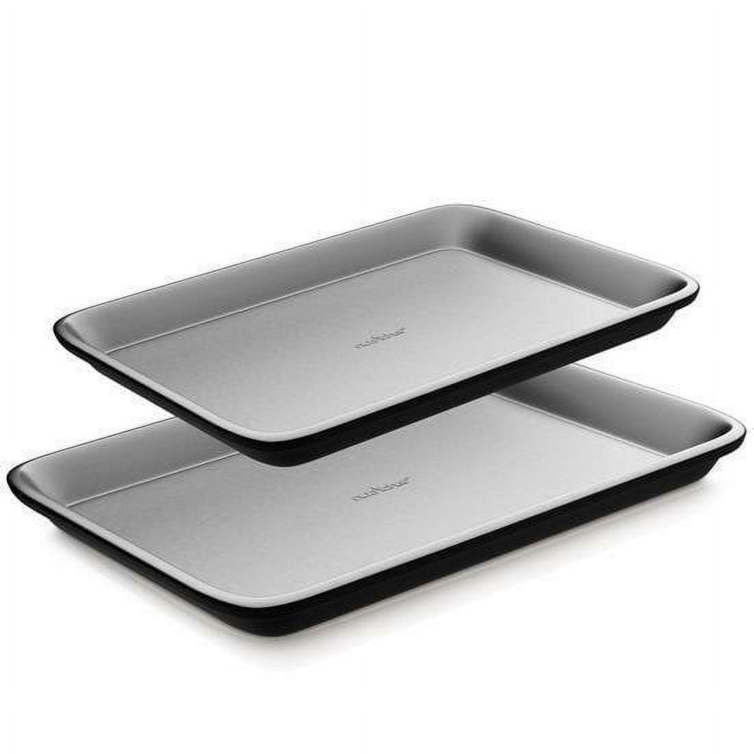 NutriChef Nonstick Cookie Sheet Baking Pan 2-Pc. Professional Quality Cooking Non-Stick Bake Trays