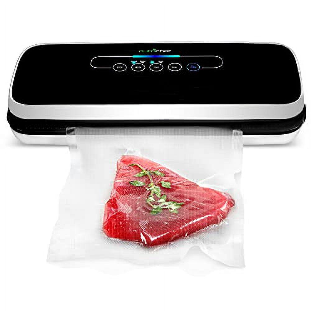 Black Automatic Food Vacuum Sealer with Reusable Bags