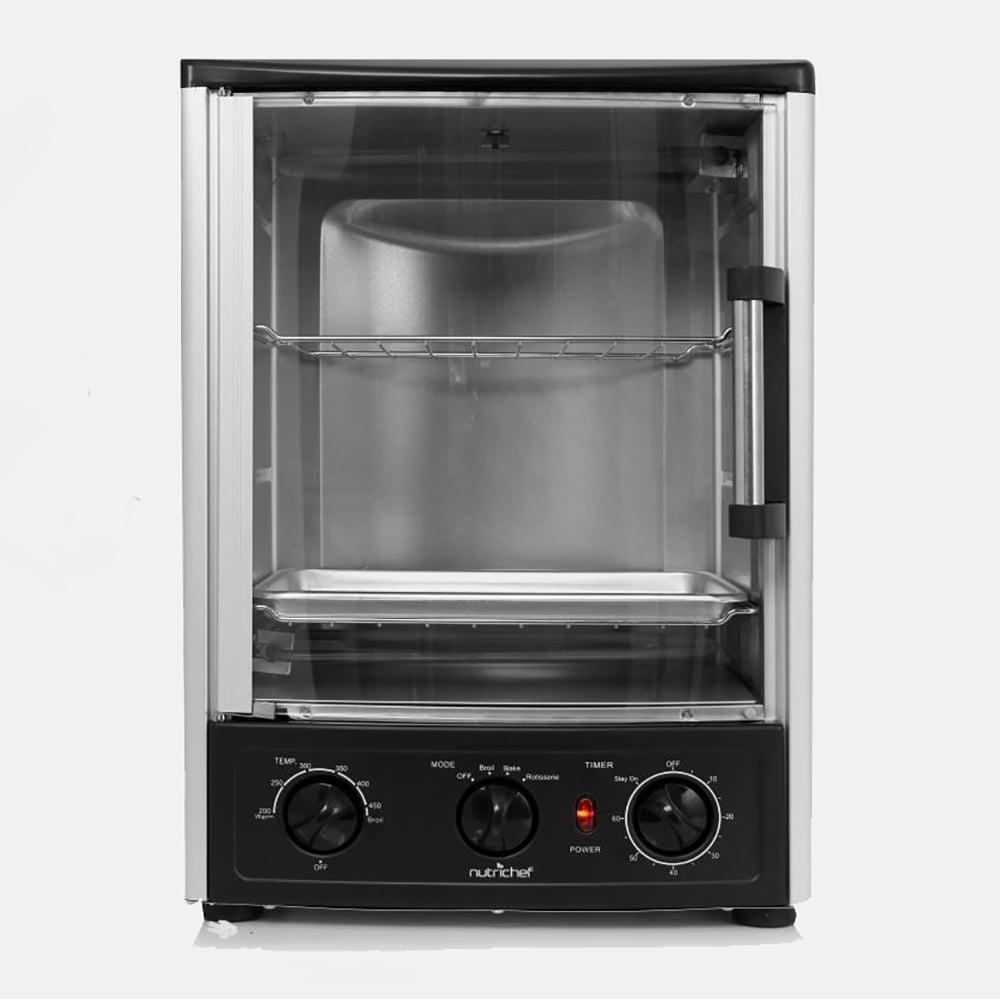 Nutrichef Stainless Steel Vertical Countertop Rotisserie Oven with Adjustable Settings