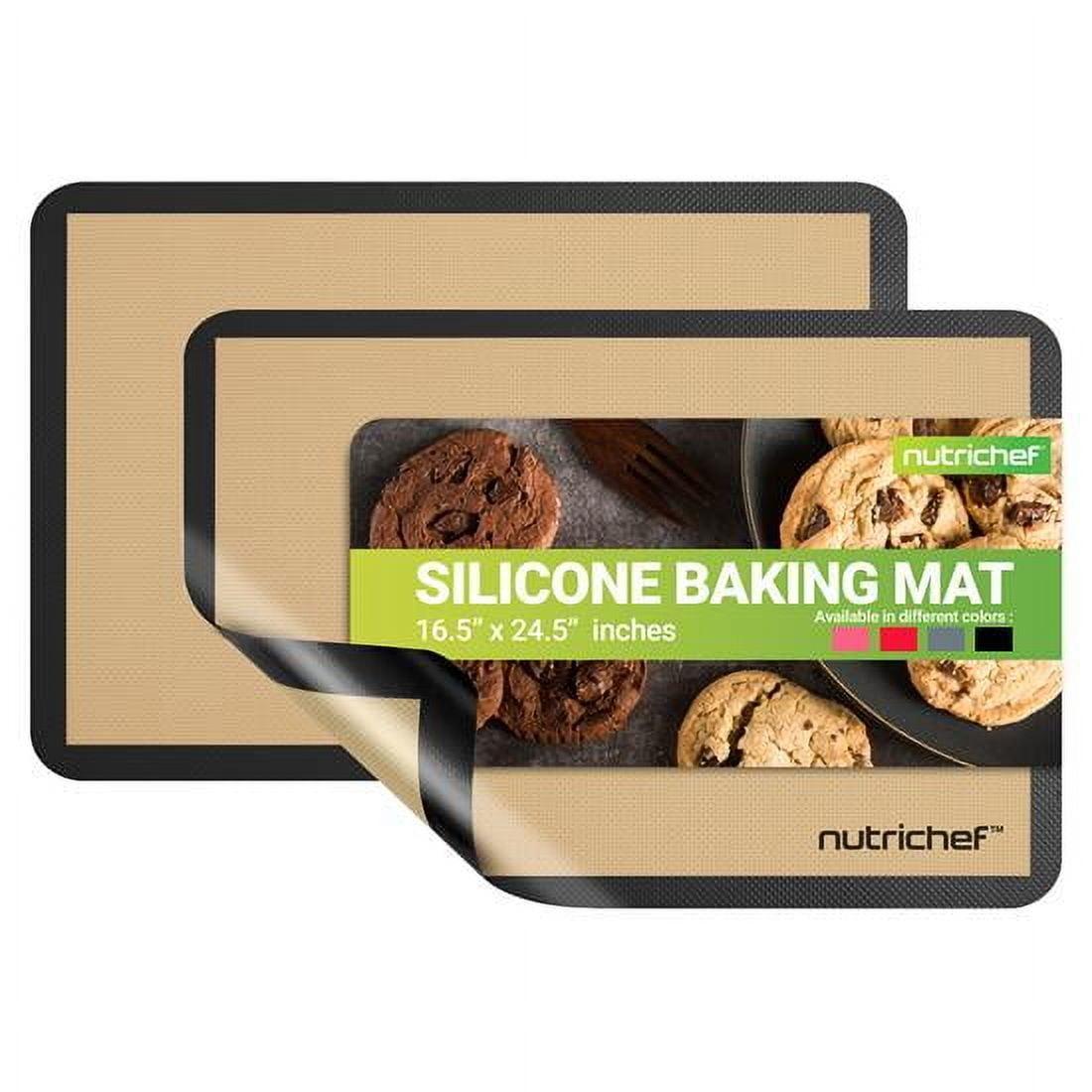 Nutrichef 2 - Pc Silicone Baking Mats - Brown & Black