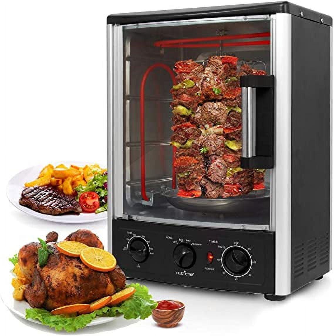 NutriChef Multi-Function Vertical Rotisserie Oven with Bake, Roast, and Kebob Racks - 24+ Quarts, 1500W (AZPKRT97)