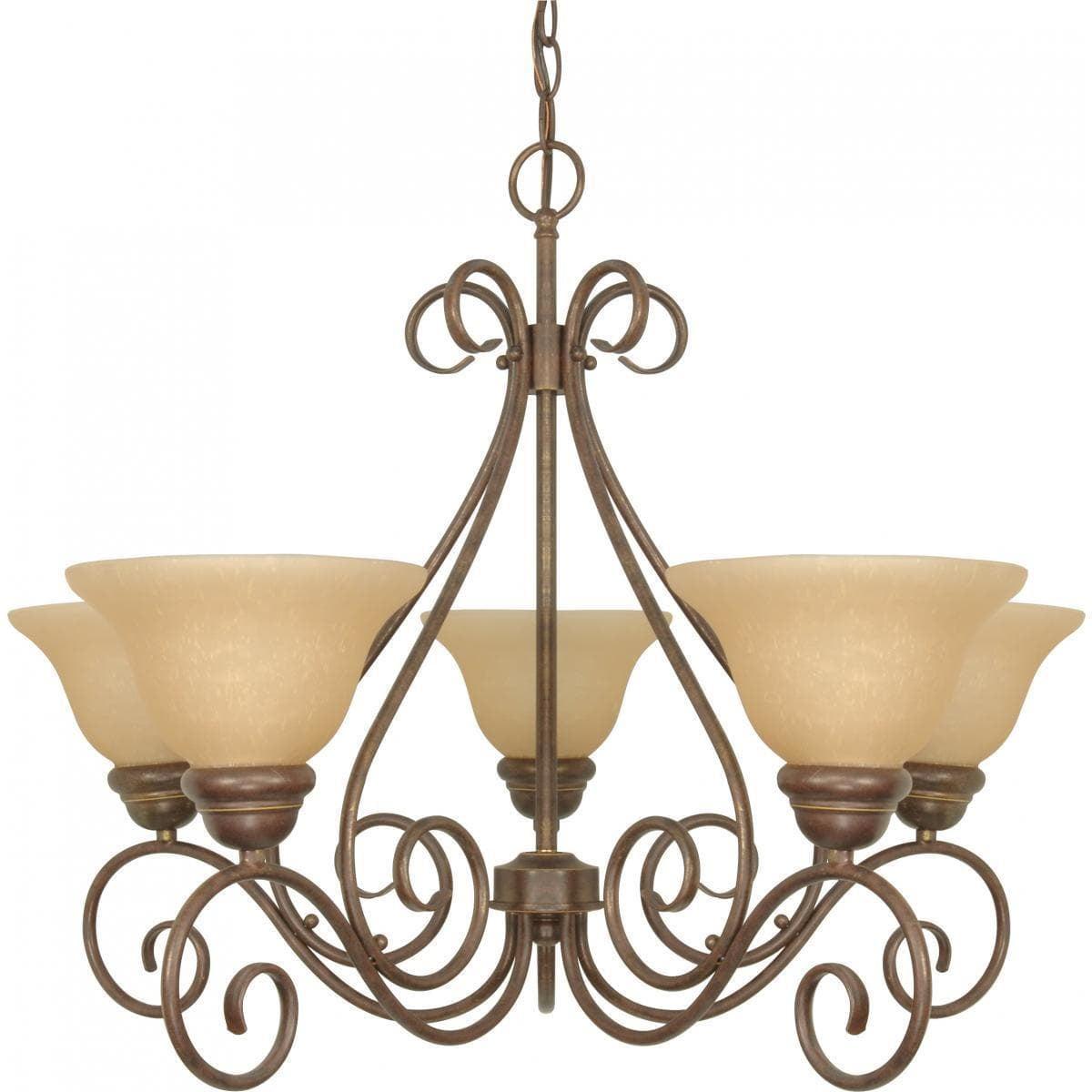 Sonoma Bronze 28" Chandelier with Champagne Glass Shades