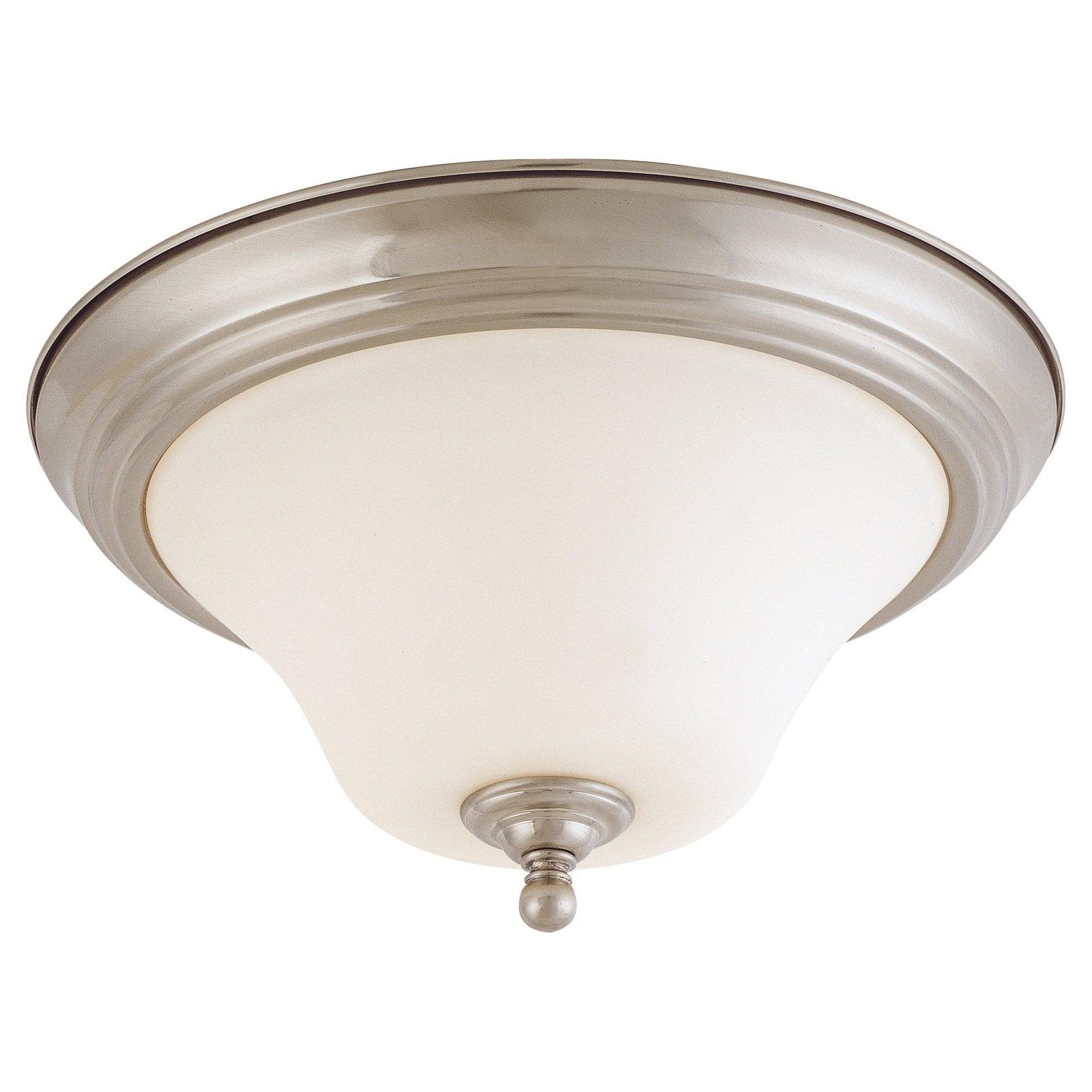 Elegant Brushed Nickel 11" Flush Mount Ceiling Light with Satin White Glass