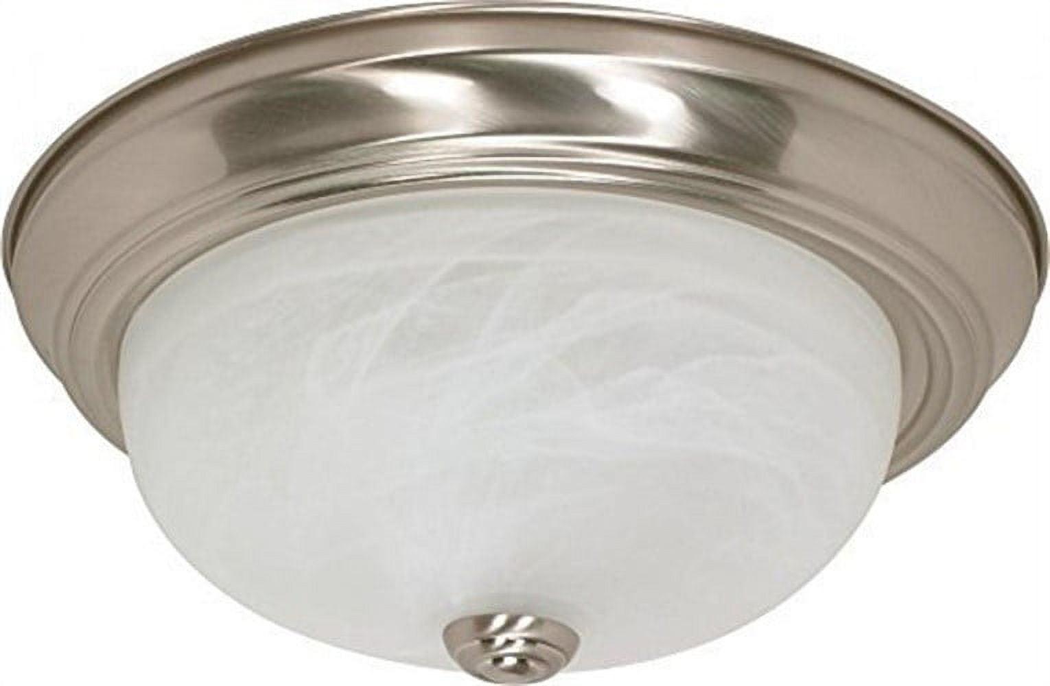 Brushed Nickel 13" Alabaster Glass Flush Mount Light