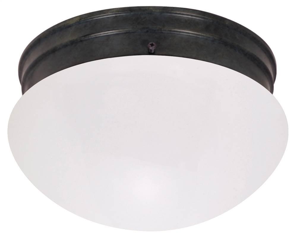 Mahogany Bronze 10" Flush Mount Ceiling Light with Frosted Glass