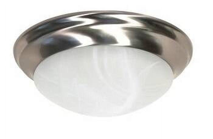 Brushed Nickel 14" Flush Mount with Alabaster Glass