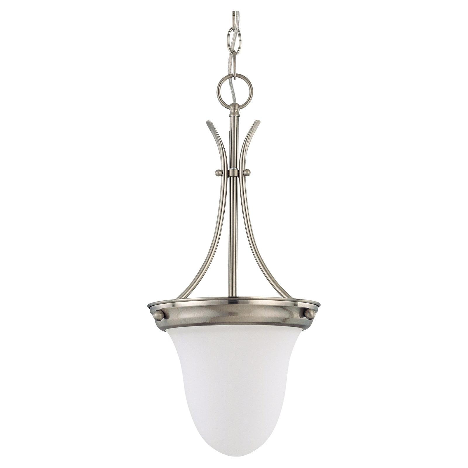 Elegant Alabaster Glass and Brushed Nickel 20.5" Pendant Light