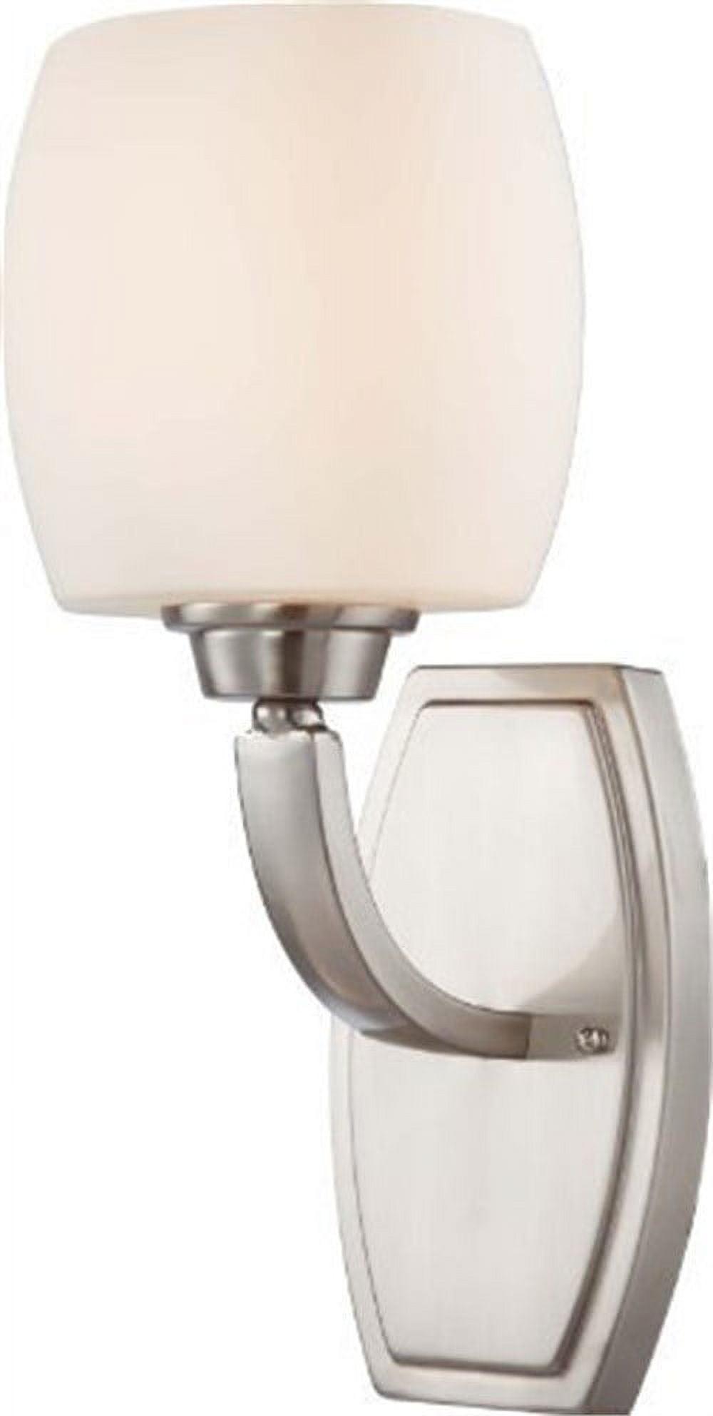 Chic Modern Helium 13.5" Brushed Nickel Vanity Light with Satin White Glass