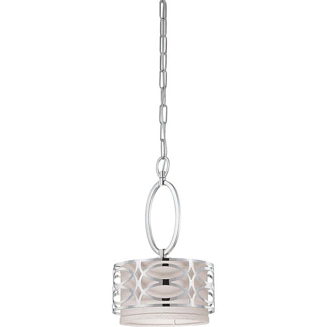 Harlow Polished Nickel Mini Pendant with Glass Shade