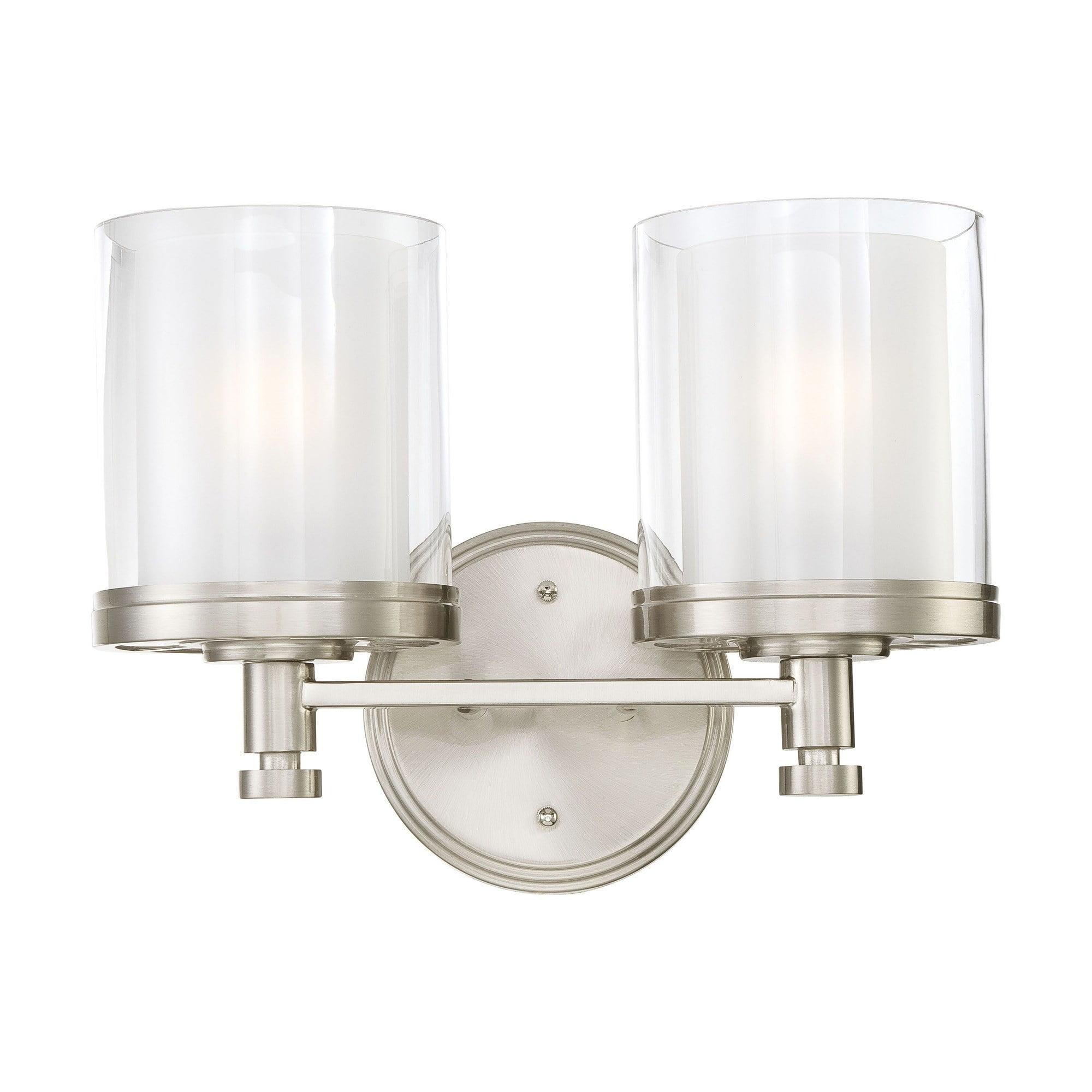 Nuvo 60-4642 - Decker - 2 Light Vanity Fixture w/ Clear & Frosted Glass