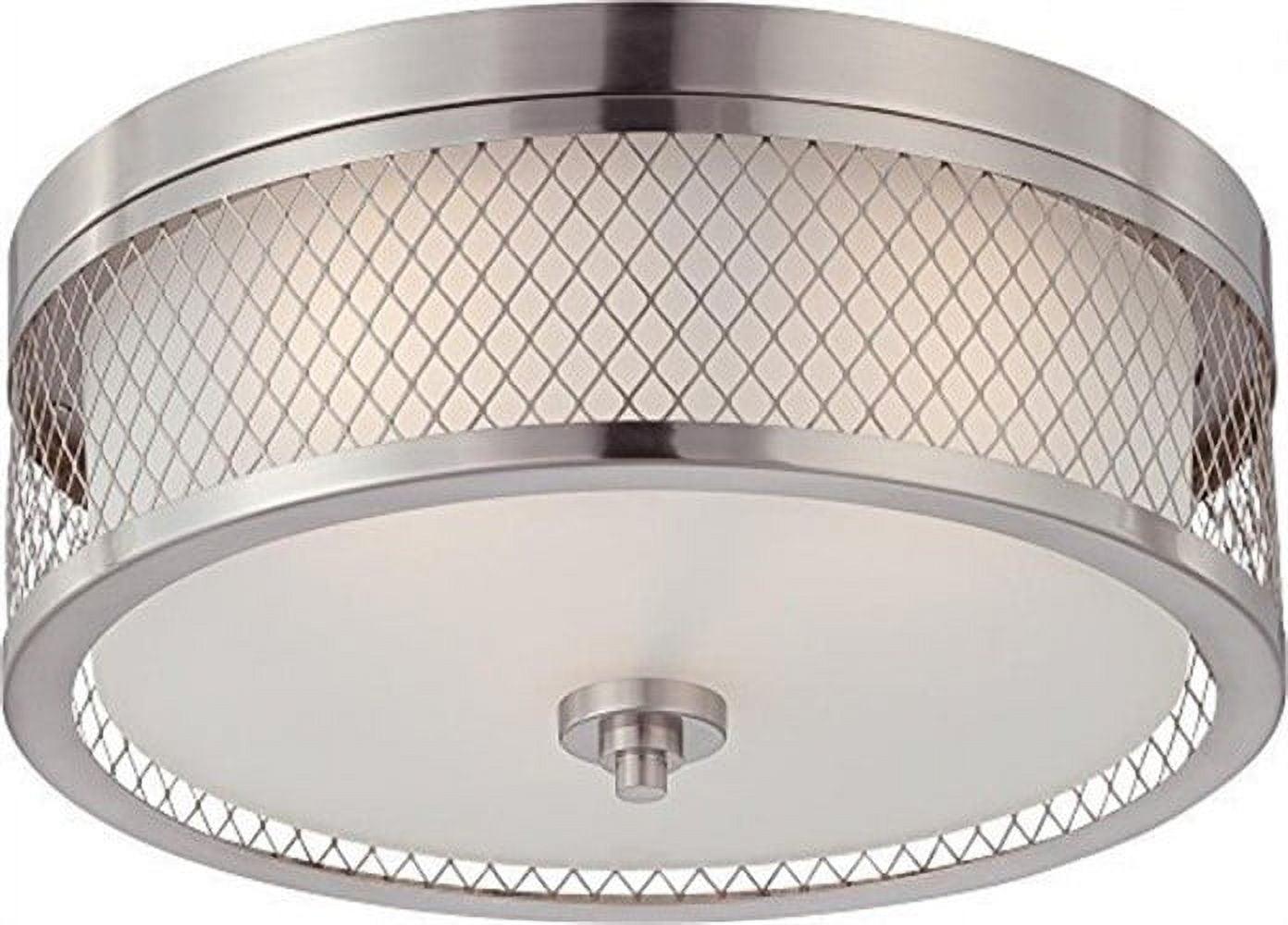 Elegant Brushed Nickel 3-Light Flush Mount with Frosted Glass