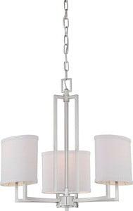 Nuvo 60-4757 - Gemini - 3 Light Chandelier w/ Slate Gray Fabric Shades