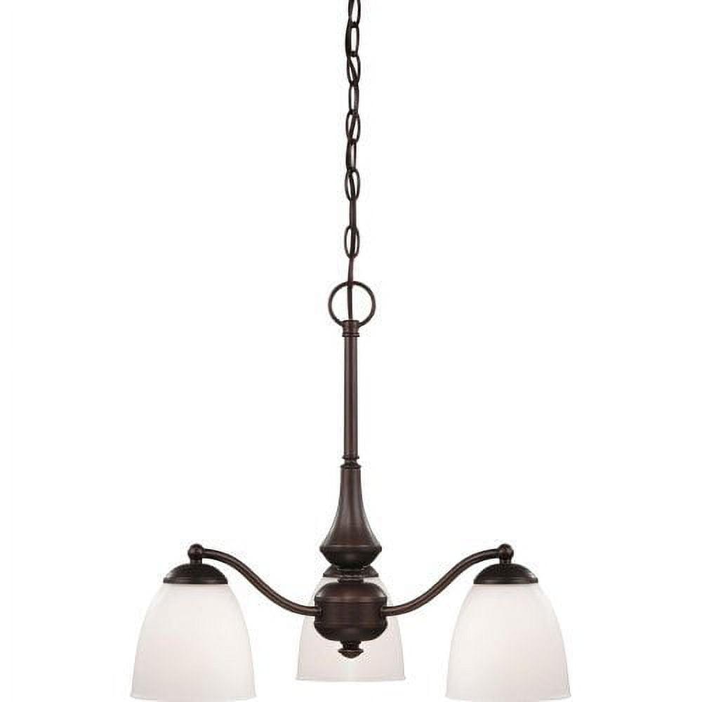 Prairie Bronze Classic Outdoor Chandelier with Frosted Glass Shades