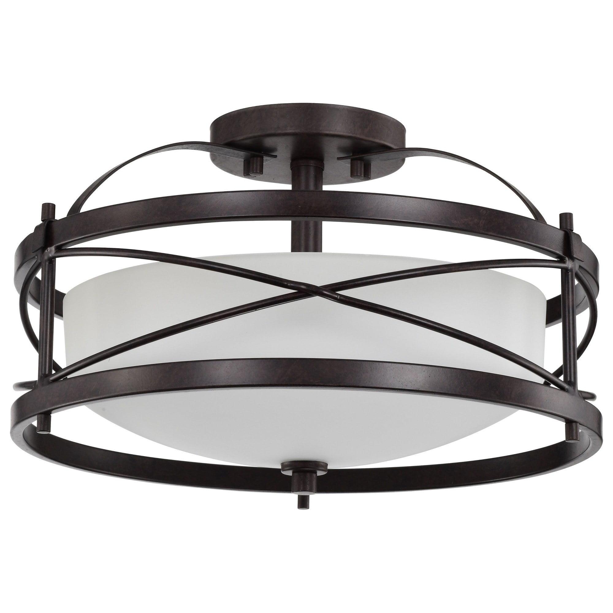Nuvo 60-5335 - Ginger - 2 Light Semi Flush w/ Etched Opal Glass