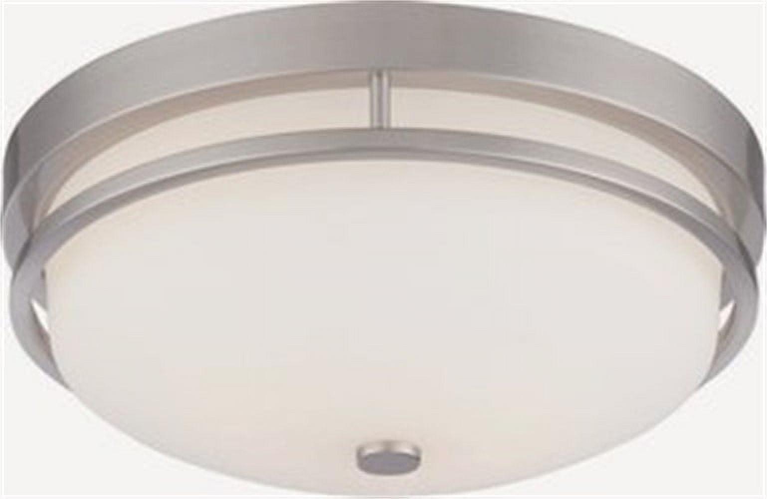 Elegant Brushed Nickel 2-Light Flush Mount with Satin White Glass