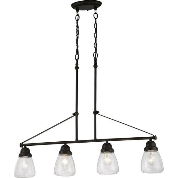 Nuvo 60-5548 - Laurel - Caballete de 4 Luces con Vidrio Transparente sin Semillas
