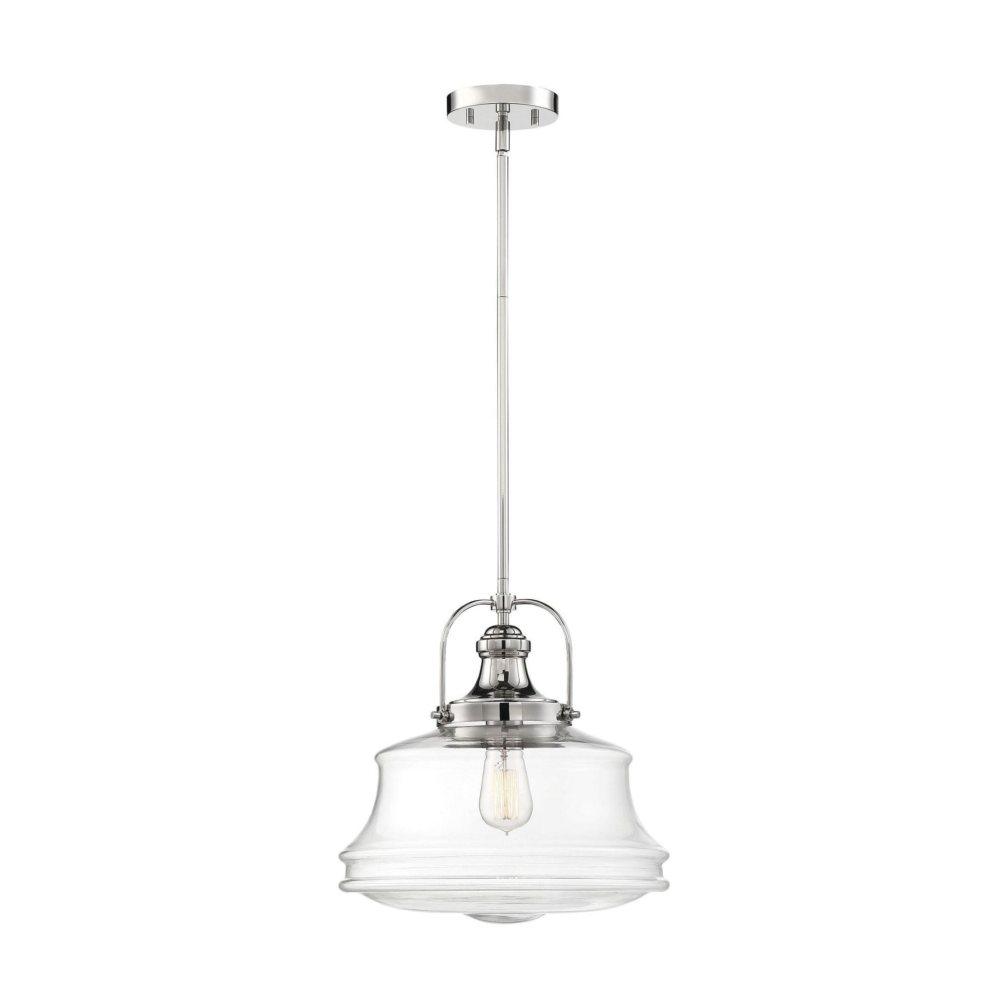 60/6758-Nuvo Lighting-Basel-1 Light Pendant-13.75 Inches Wide by 14.63 Inches High-Polished Nickel Finish