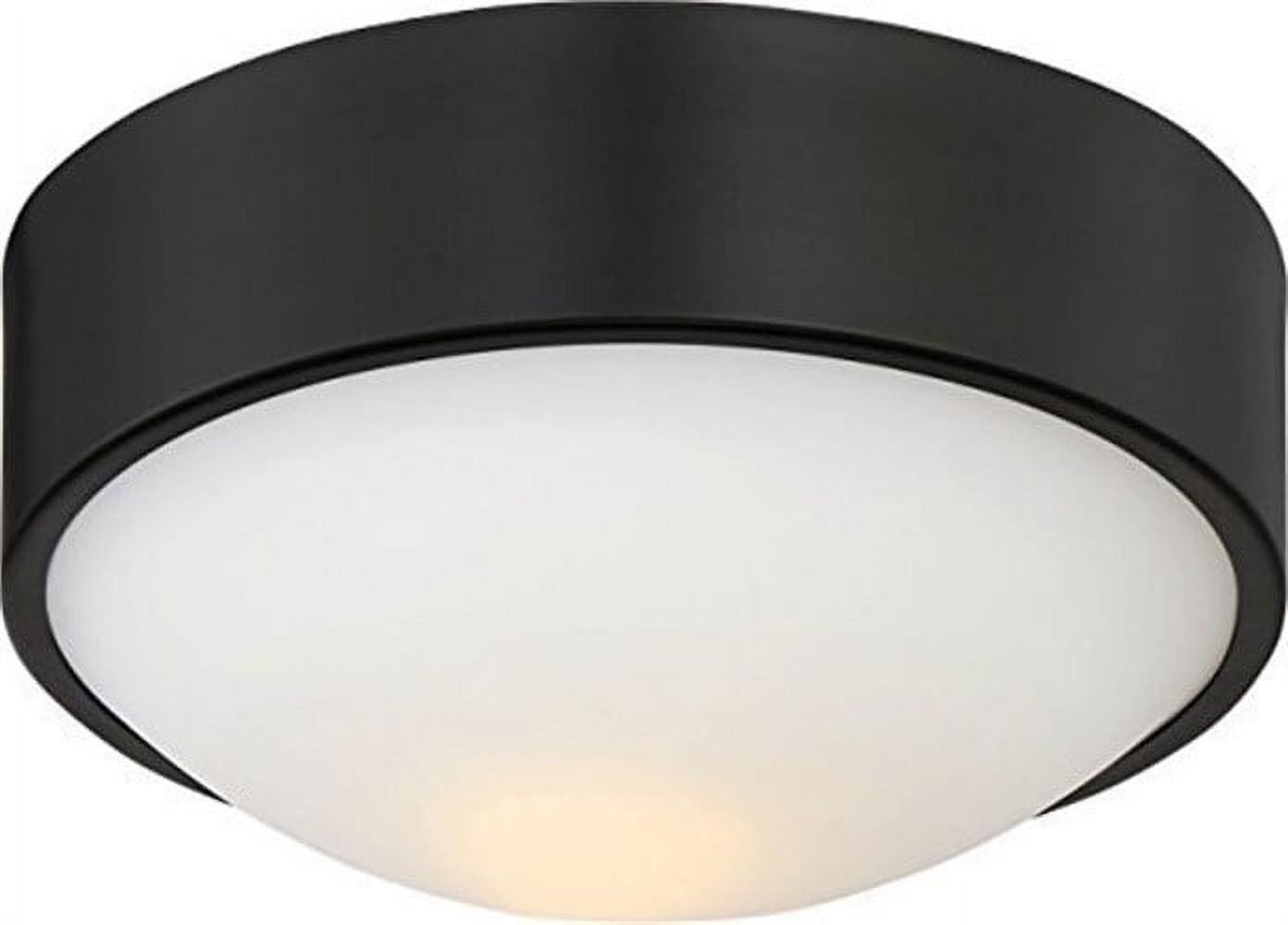 Nuvo Perk 9" Aged Bronze LED Flush Mount with White Glass