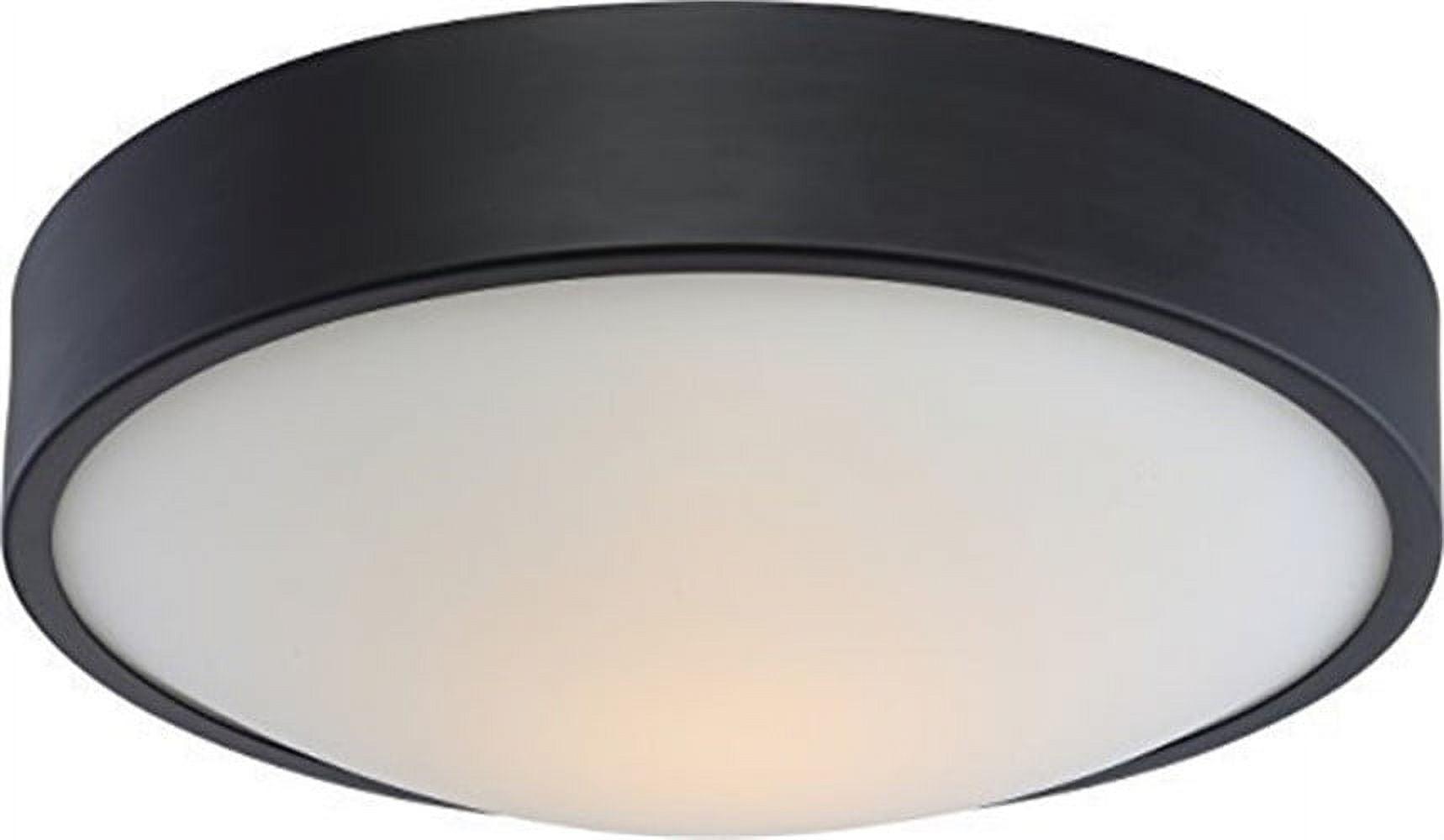 Aged Bronze 13" LED Flush Mount with White Glass