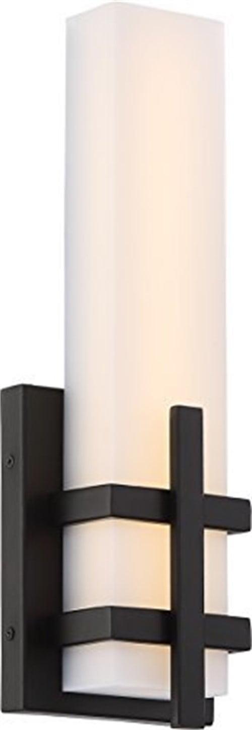 Transitional Rectangular Grill LED Wall Sconce in Aged Bronze