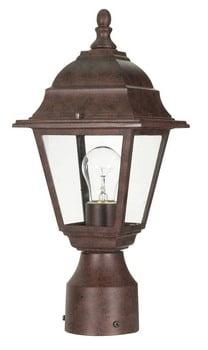 Briton 14" Old Bronze Outdoor Post Lantern with Glass