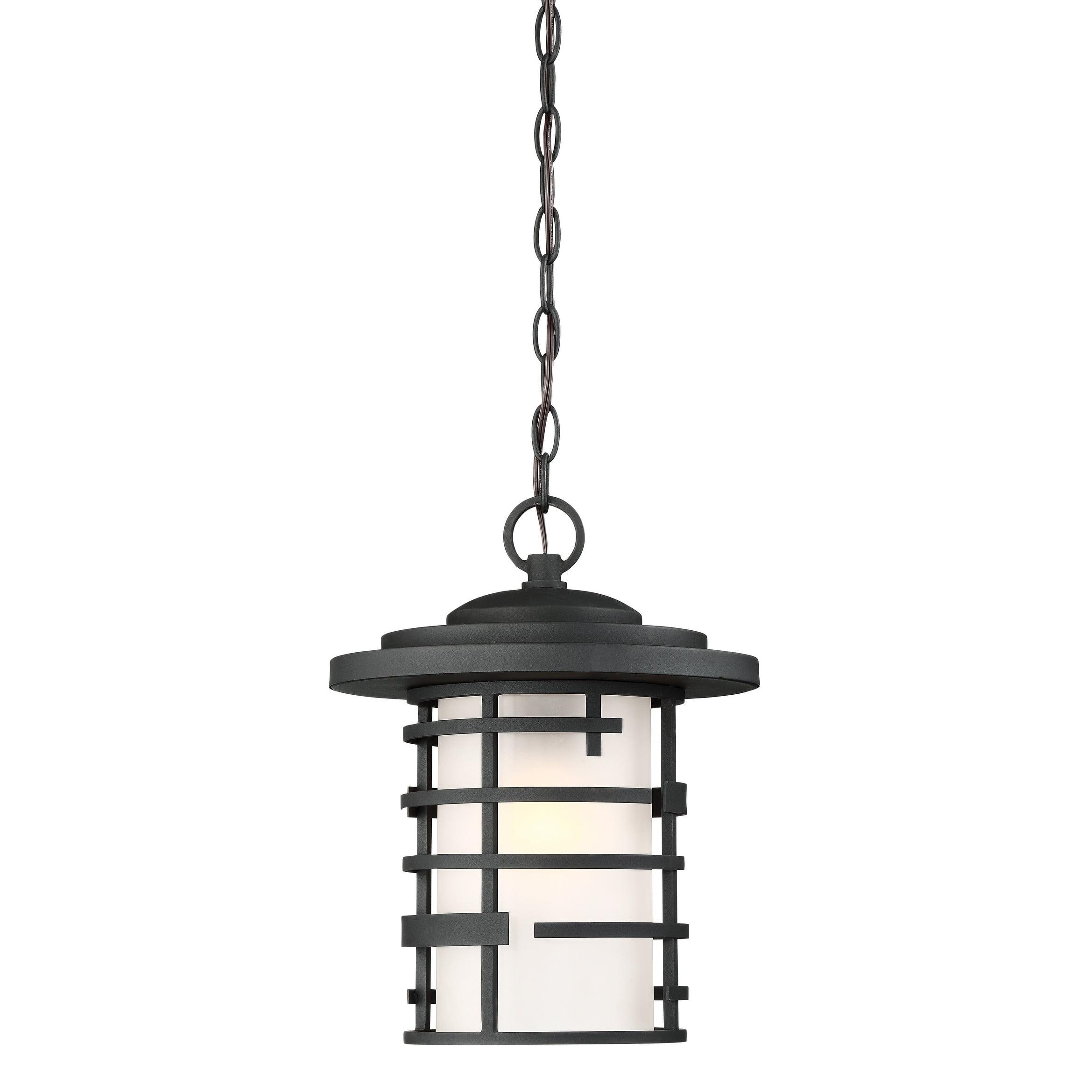 Lansing Black Glass 14" Outdoor Hanging Lantern