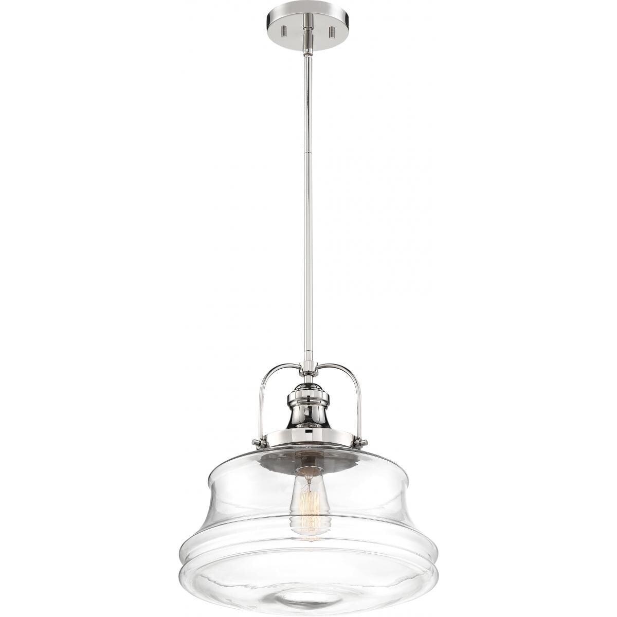 Basel Polished Nickel Glass Globe Pendant Light