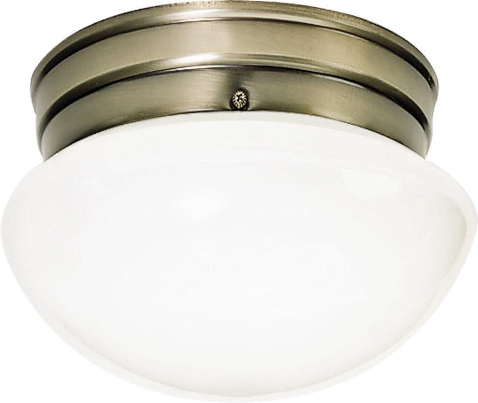 60/6114-Nuvo Lighting-Fawn-1 Light Small Mushroom Flush Mount-15 Inches Wide by 8.75 Inches High-Antique Brass Finish