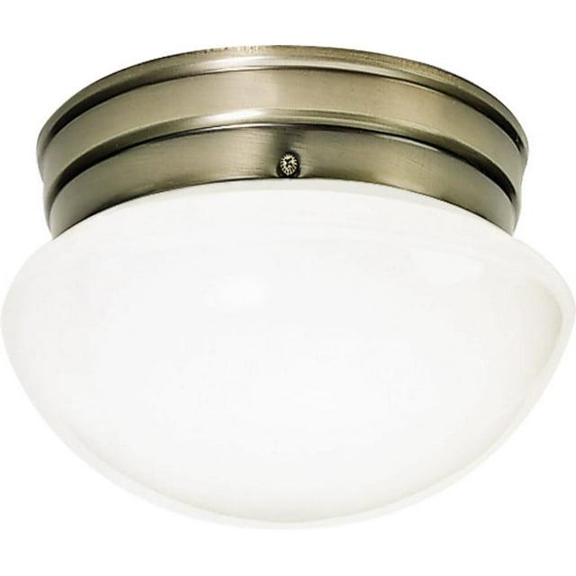 60/6114-Nuvo Lighting-Fawn-1 Light Small Mushroom Flush Mount-15 Inches Wide by 8.75 Inches High-Antique Brass Finish