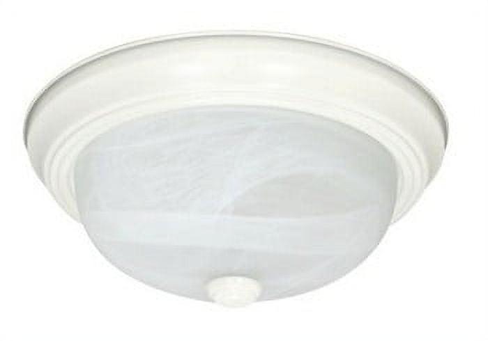 Alabaster White Glass 15" Indoor/Outdoor Energy Star Flush Mount Bowl Light