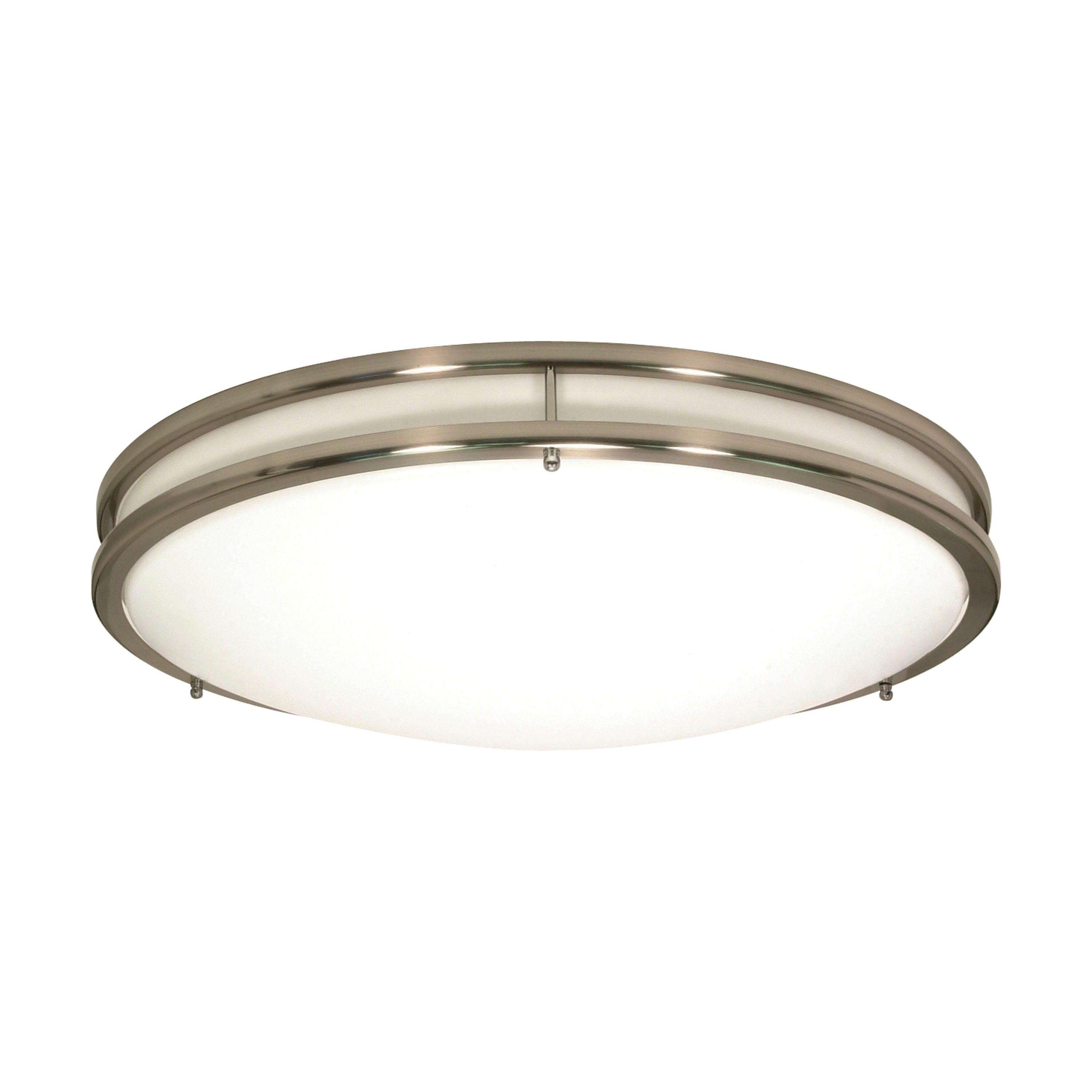 Elegant Brushed Nickel 17" LED Flush Mount Light, CCT Tunable