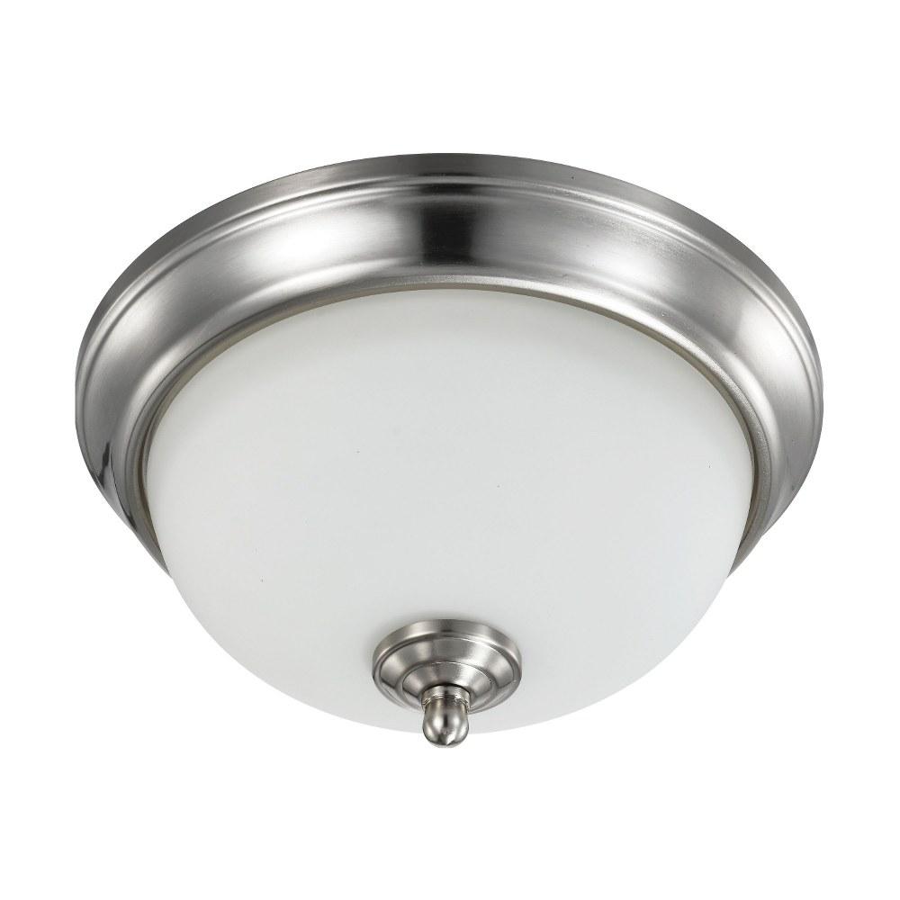 Transitional Brushed Nickel 10.8" LED Flush Mount Light